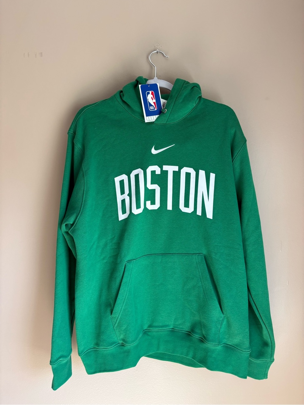 Nike Green Boston Celtics Crewneck Hoodie - White Logo